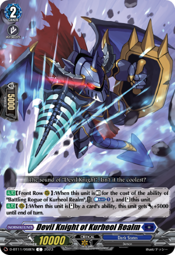 (068) Cardfight Vanguard Clash of the Heroes Single: Devil Knight of Kurheol Realm [D-Format]  Common
