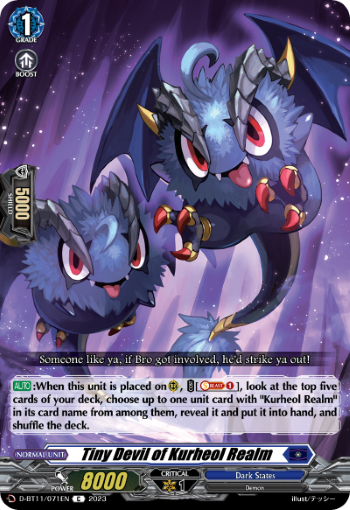 (071) Cardfight Vanguard Clash of the Heroes Single: Tiny Devil of Kurheol Realm [D-Format]  Common