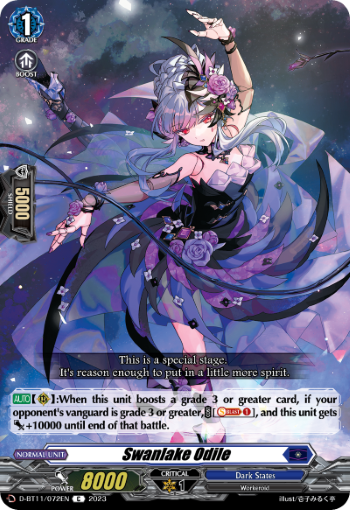(072) Cardfight Vanguard Clash of the Heroes Single: Swanlake Odile [D-Format]  Common