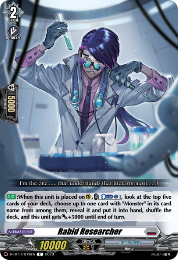 (078) Cardfight Vanguard Clash of the Heroes Single: Rabid Researcher [D-Format]  Common