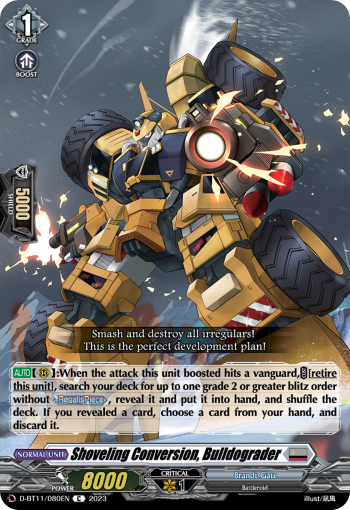 (080) Cardfight Vanguard Clash of the Heroes Single: Shoveling Conversion, Bulldograder [D-Format]  Common