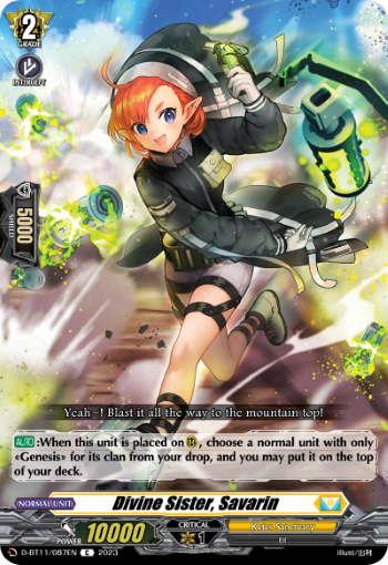 (087) Cardfight Vanguard Clash of the Heroes Single: Divine Sister, Savarin [D-Format]  Common