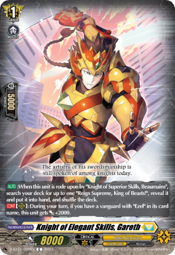 (090) Cardfight Vanguard Clash of the Heroes Single: Knight of Elegant Skills, Gareth [D-Format]  Common