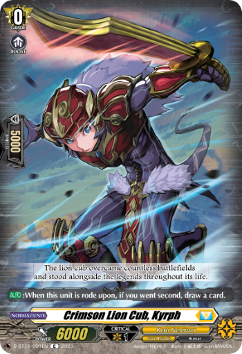 (091) Cardfight Vanguard Clash of the Heroes Single: Crimson Lion Cub, Kyrph [D-Format]  Common