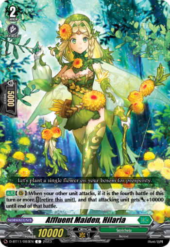 (093) Cardfight Vanguard Clash of the Heroes Single: Affluent Maiden, Hilaria [D-Format]  Common
