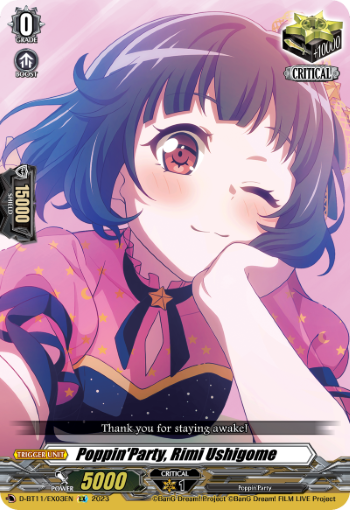 (EX03) Cardfight Vanguard Clash of the Heroes Single: Poppin'Party, Rimi Ushigome [D-Format] (V.1 - Feature Rare)  Feature Rare