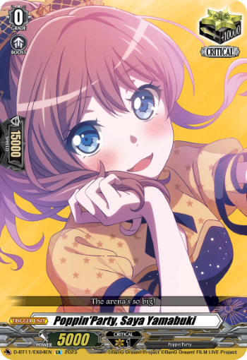 (EX04) Cardfight Vanguard Clash of the Heroes Single: Poppin'Party, Saya Yamabuki [D-Format] (V.1 - Feature Rare)  Feature Rare