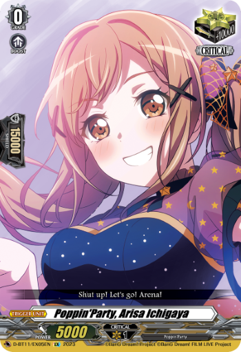 (EX05) Cardfight Vanguard Clash of the Heroes Single: Poppin'Party, Arisa Ichigaya [D-Format] (V.1 - Feature Rare)  Feature Rare