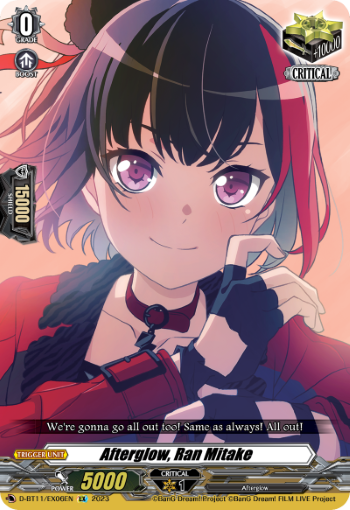 (EX06) Cardfight Vanguard Clash of the Heroes Single: Afterglow, Ran Mitake [D-Format] (V.1 - Feature Rare)  Feature Rare