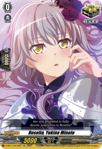 (EX16) Cardfight Vanguard Clash of the Heroes Single: Roselia, Yukina Minato [D-Format] (V.1 - Feature Rare)  Feature Rare