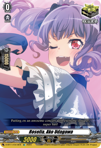 (EX19) Cardfight Vanguard Clash of the Heroes Single: Roselia, Ako Udagawa [D-Format] (V.1 - Feature Rare)  Feature Rare
