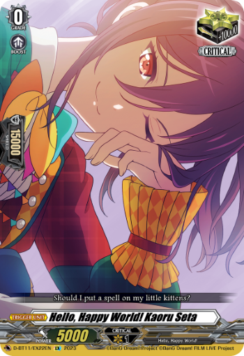 (EX22) Cardfight Vanguard Clash of the Heroes Single: Hello, Happy World! Kaoru Seta [D-Format] (V.1 - Feature Rare)  Feature Rare