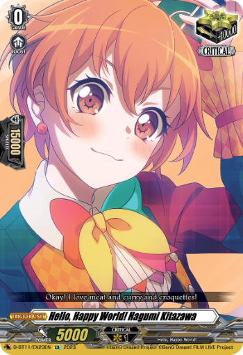 (EX23) Cardfight Vanguard Clash of the Heroes Single: Hello, Happy World! Hagumi Kitazawa [D-Format] (V.1 - Promo)  Promo