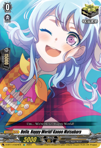 (EX24) Cardfight Vanguard Clash of the Heroes Single: Hello, Happy World! Kanon Matsubara [D-Format] (V.1 - Feature Rare)  Feature Rare