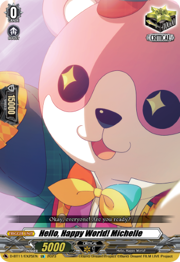 (EX25) Cardfight Vanguard Clash of the Heroes Single: Hello, Happy World! Michelle [D-Format] (V.2 - Feature Rare)  Feature Rare