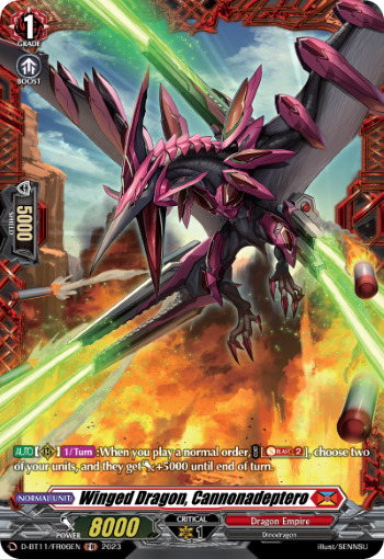 (FR06) Cardfight Vanguard Clash of the Heroes Single: Winged Dragon, Cannonadeptero [D-Format] (V.2 - Feature Rare)  Feature Rare
