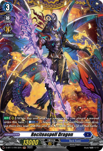 (FR13) Cardfight Vanguard Clash of the Heroes Single: Reciteaspell Dragon [D-Format] (V.2 - Feature Rare)  Feature Rare