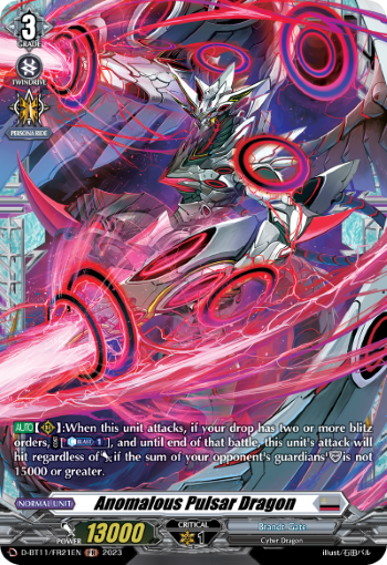 (FR21) Cardfight Vanguard Clash of the Heroes Single: Anomalous Pulsar Dragon [D-Format] (V.2 - Feature Rare)  Feature Rare
