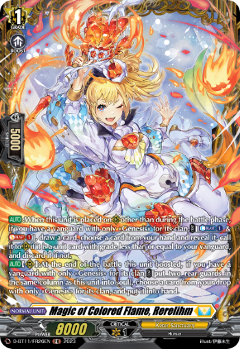 (FR26) Cardfight Vanguard Clash of the Heroes Single: Magic of Colored Flame, Rerelihm [D-Format] (V.2 - Feature Rare)  Feature Rare