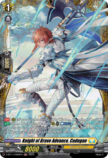 (FR28) Cardfight Vanguard Clash of the Heroes Single: Knight of Brave Advance, Cadugan [D-Format] (V.2 - Feature Rare)  Feature Rare