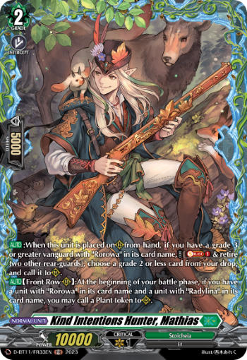 (FR33) Cardfight Vanguard Clash of the Heroes Single: Kind Intentions Hunter, Mathias [D-Format] (V.2 - Feature Rare)  Feature Rare