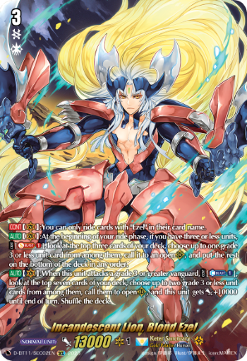 (SEC02) Cardfight Vanguard Clash of the Heroes Single: Incandescent Lion, Blond Ezel [D-Format] (V.3 - Secret Rare)  Secret Rare