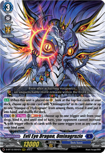 (004) Cardfight Vanguard Evenfall Onslaught Single: Evil Eye Dragon, Ominagruzio [D-Format] (V.1 - Triple Rare)  Triple Rare