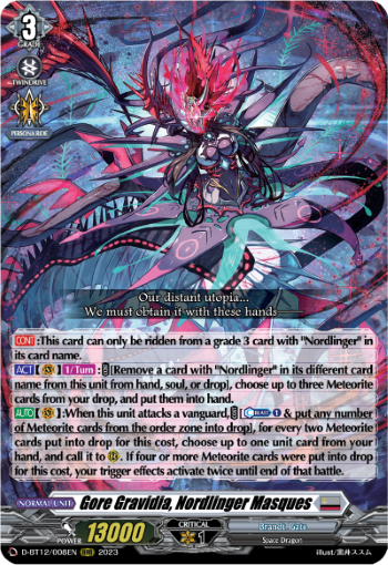 (008) Cardfight Vanguard Evenfall Onslaught Single: Gore Gravidia, Nordlinger Masques [D-Format] (V.1 - Triple Rare)  Triple Rare