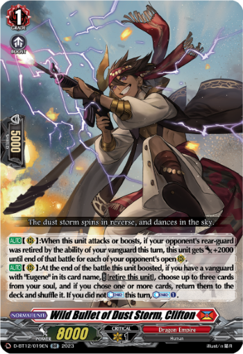 (019) Cardfight Vanguard Evenfall Onslaught Single: Wild Bullet of Dust Storm, Clifton [D-Format] (V.1 - Double Rare)  Double Rare