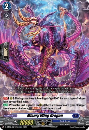 (021) Cardfight Vanguard Evenfall Onslaught Single: Misery Wing Dragon [D-Format] (V.1 - Double Rare)  Double Rare