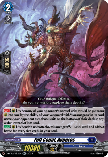 (022) Cardfight Vanguard Evenfall Onslaught Single: Fell Count, Ayperos [D-Format] (V.1 - Double Rare)  Double Rare