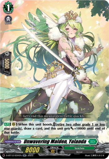 (034) Cardfight Vanguard Evenfall Onslaught Single: Unwavering Maiden, Yolanda [D-Format] (V.1 - Double Rare)  Double Rare