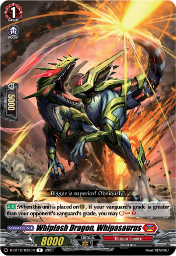 (038) Cardfight Vanguard Evenfall Onslaught Single: Whiplash Dragon, Whipasaurus [D-Format] (V.1 - Rare)  Rare
