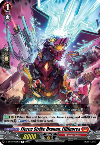 (039) Cardfight Vanguard Evenfall Onslaught Single: Fierce Strike Dragon, Fillingrex [D-Format] (V.1 - Rare)  Rare