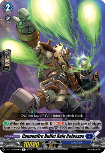 (041) Cardfight Vanguard Evenfall Onslaught Single: Cannonfire Bullet Rain Colossus [D-Format] (V.1 - Rare)  Rare