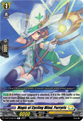 (051) Cardfight Vanguard Evenfall Onslaught Single: Magic of Cycling Wind, Parryris [D-Format] (V.1 - Rare)  Rare