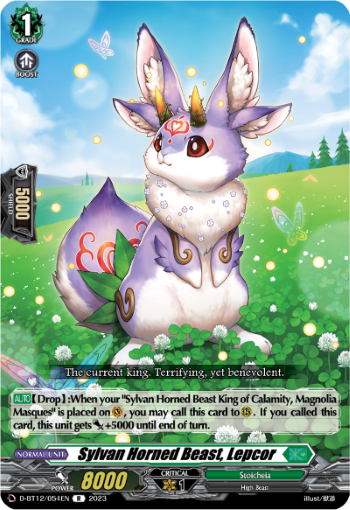 (054) Cardfight Vanguard Evenfall Onslaught Single: Sylvan Horned Beast, Lepcor [D-Format] (V.1 - Rare)  Rare