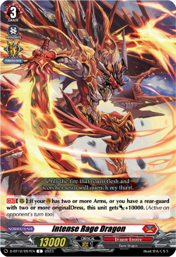 (057) Cardfight Vanguard Evenfall Onslaught Single: Intense Rage Dragon [D-Format]  Common
