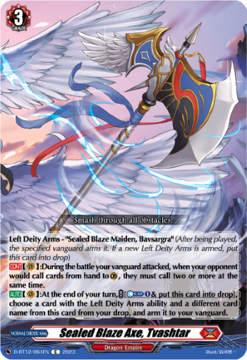 (064) Cardfight Vanguard Evenfall Onslaught Single: Sealed Blaze Axe, Tvashtar [D-Format]  Common