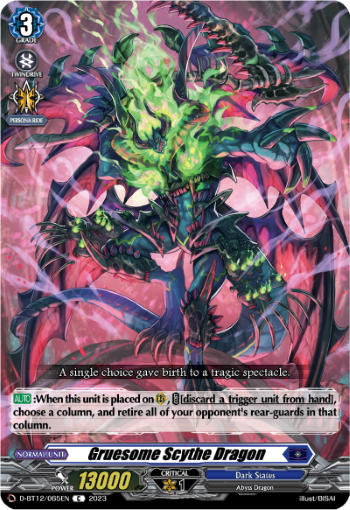 (065) Cardfight Vanguard Evenfall Onslaught Single: Gruesome Scythe Dragon [D-Format]  Common