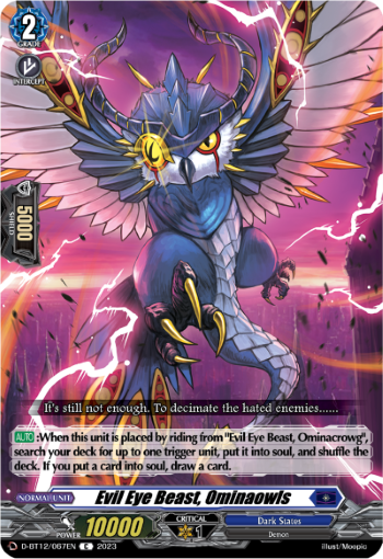 (067) Cardfight Vanguard Evenfall Onslaught Single: Evil Eye Beast, Ominaowls [D-Format]  Common
