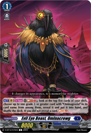(070) Cardfight Vanguard Evenfall Onslaught Single: Evil Eye Beast, Ominacrowg [D-Format]  Common