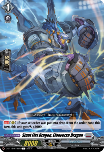 (078) Cardfight Vanguard Evenfall Onslaught Single: Stout Fist Dragon, Elanverse Dragon [D-Format]  Common