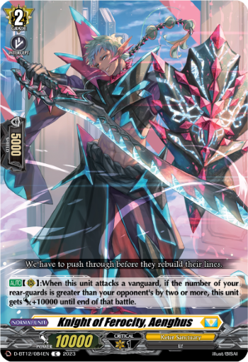(084) Cardfight Vanguard Evenfall Onslaught Single: Knight of Ferocity, Aenghus [D-Format]  Common