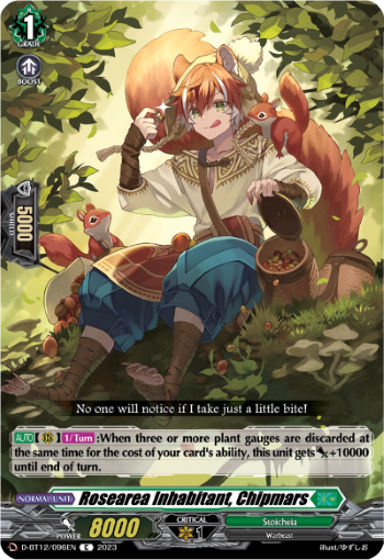 (096) Cardfight Vanguard Evenfall Onslaught Single: Rosearea Inhabitant, Chipmars [D-Format]  Common