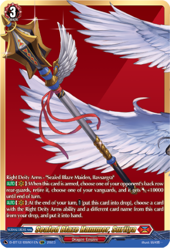 (BSR01) Cardfight Vanguard Evenfall Onslaught Single: Sealed Blaze Hammer, Suriiya [D-Format] (V.2 - Feature Rare)  Feature Rare