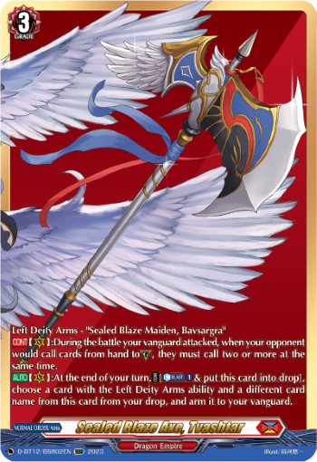 (BSR02) Cardfight Vanguard Evenfall Onslaught Single: Sealed Blaze Axe, Tvashtar [D-Format] (V.2 - Feature Rare)  Feature Rare
