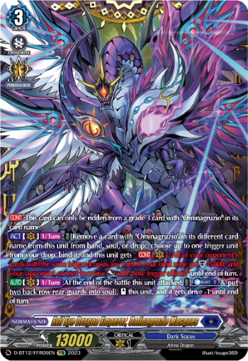 (FFR05) Cardfight Vanguard Evenfall Onslaught Single: Evil Eye Dragon Emperor, Ominagruzio Masques [D-Format] (V.2 - Double Frame Rare)  Double Frame Rare