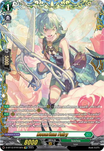 (FFR15) Cardfight Vanguard Evenfall Onslaught Single: Rosarium Fairy [D-Format] (V.2 - Double Frame Rare)  Double Frame Rare