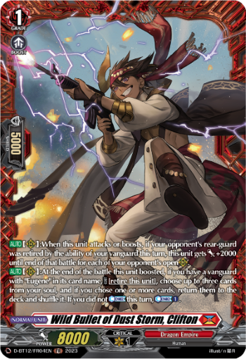 (FR04) Cardfight Vanguard Evenfall Onslaught Single: Wild Bullet of Dust Storm, Clifton [D-Format] (V.2 - Frame Rare)  Frame Rare